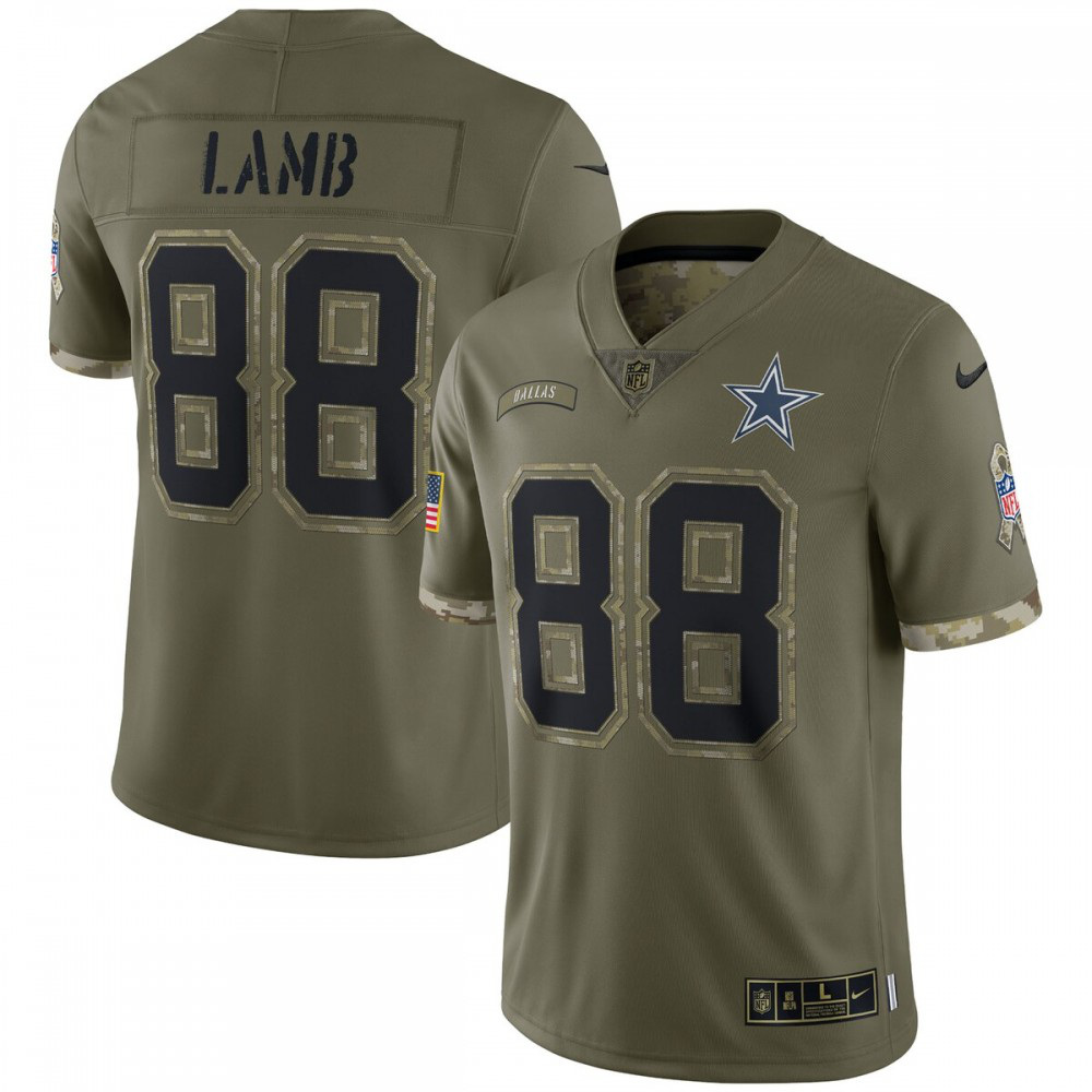 CeeDee Lamb Dallas Cowboys Nike 2022 Salute To Service Limited Jersey - Olive-GridironStore